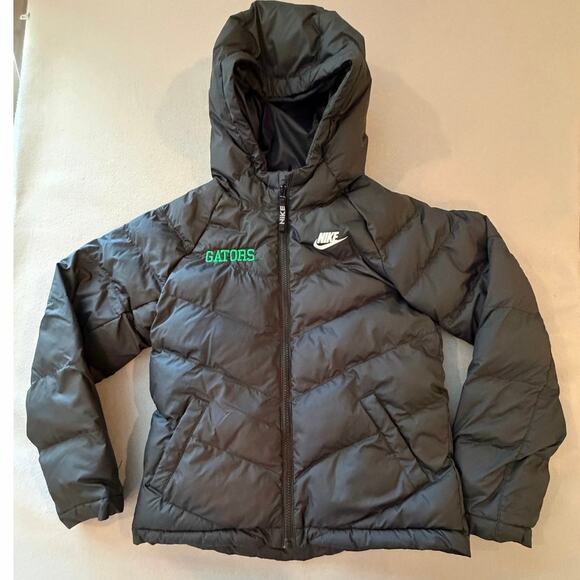 Nike Other - Nike Gators Puffer Jacket Hooded Black Full Zip Youth Medium M Insulated